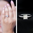 thumbnail image 3 of Rosec Jewels Lab Created Diamond Solitaire Ring - 1 ct Diamond Ring Princess Cut (EF-VS Quality) - Ready to Gift, 18K White Gold, US 10.50, 3 of 8