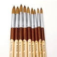 thumbnail image 4 of Seitruly cepillos para uñas cabeza redonda Kolinsky Gel Builder Punta puntiaguda profesional 20, 4 of 6