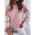 thumbnail image 4 of Guardurnaity Sudadera con capucha para mujer Perspectiva de encaje Top de manga larga Casual Cuello Sudadera suelta para niña, Negro, XL Prendas para la parte del cuerpo Rosado SG Guardurnaity AP003864-08, 4 of 6