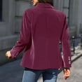 thumbnail image 4 of Velvet Blazers for Women Casual Oversized Open Front Long Sleeve Jackets Work Office Business Suit Blazer 2026 Deep Red XL, 4 of 5