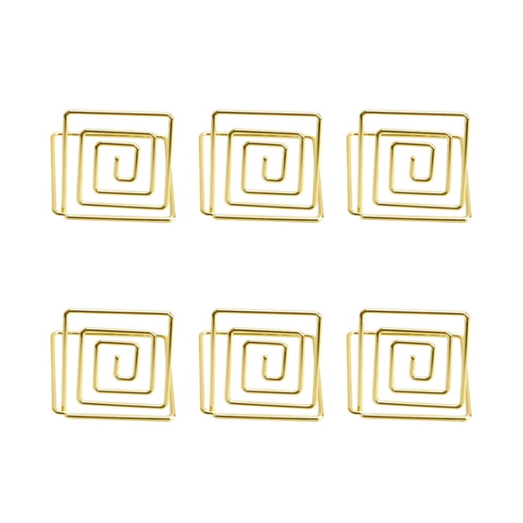 10pcs Square Memo Photo Holder Metal Paper Holders Note Clips for Wedding Party Table Decoration (Gold)