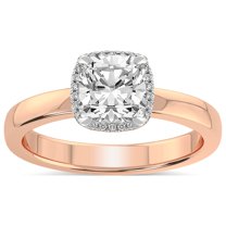 4 Carat IGI Certified Cushion Shape Lab Grown Diamond Engagement Ring | 14K Rose Gold |Anna Hidden Accents Halo Diamond Ring | FG-VS1-VS2 Quality Friendly Diamonds