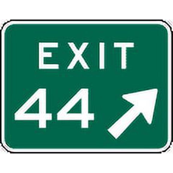 Vinyl Stickers - Exit Number Sign, Right - Safety and Warning Warehouse Signs Stickers - 3.5" x 5" - 3 Pack