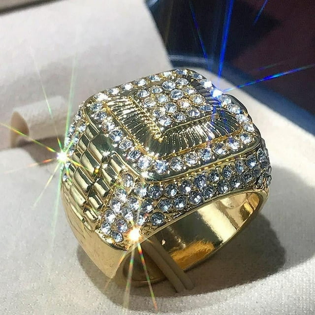 Accesorios Anillo de moda para hombre de marca europea y americana Anillo de baile callejero con diamantes completos Anillo de diamantes