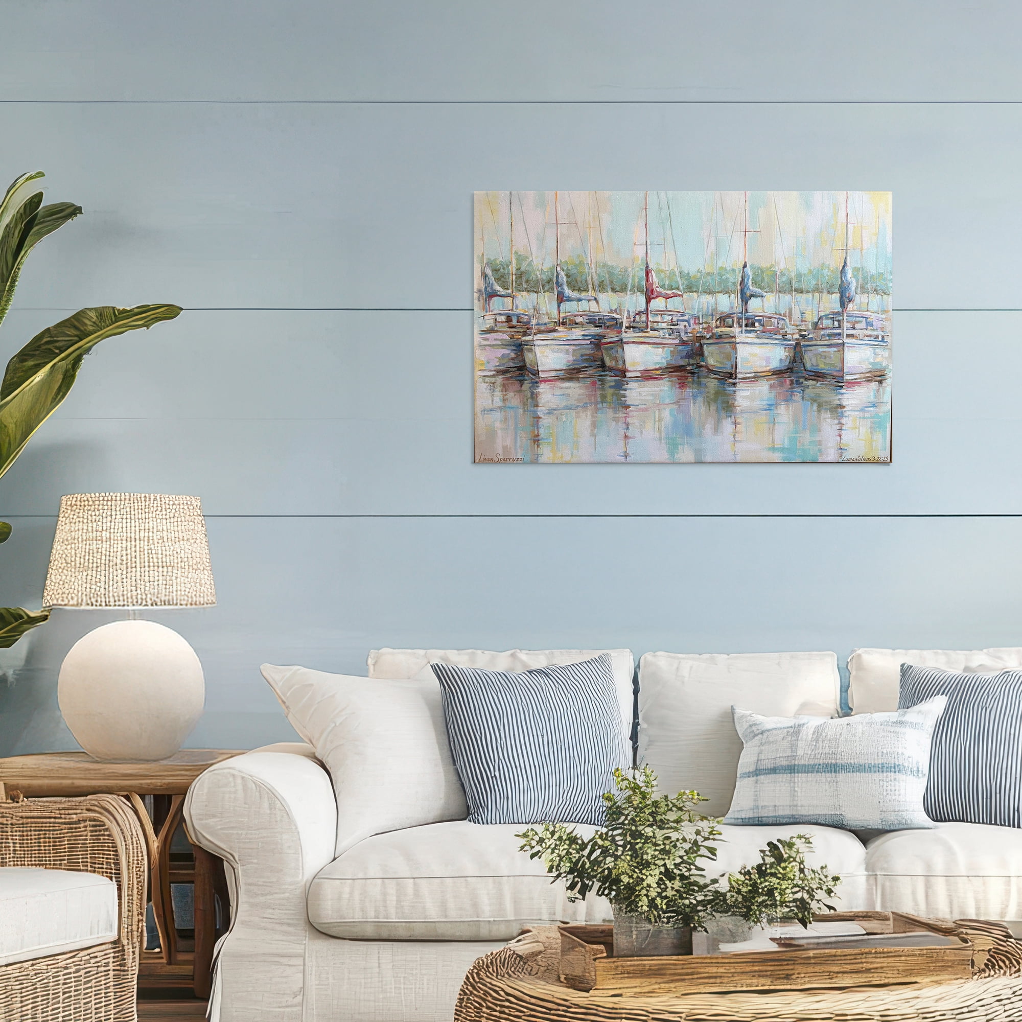 Stupell Industries Morning At The Marina Canvas Wall Art, design by Linda Sperruzzi