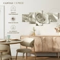 thumbnail image 4 of Elephant Stock Pure White Roses Wall Art - Horizontal Multi Panel Canvas - Living Room Wall Decor - Floral And Botanical Multi Panel - Gray And Decor - 29" x 12", 4 of 4