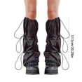 thumbnail image 5 of Women Punk Baggy Stacked Leg Warmers Gaiters with Drawstring Cargo Foot Covers Flared Footless Long Socks Streetwear, 5 of 11