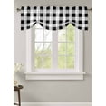 thumbnail image 2 of Fsddascl Black White Plaid Tie Up Valance Curtains for Windows, Kitchen Curtains Window Treatments, Spring Farmhouse Buffalo Checkered Short Window Shades Valances for Bedroom Bathroom Cafe 60"x18", 2 of 7