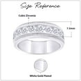 thumbnail image 3 of AFFY Men Wedding Band Ring Round Cubic Zirconia 7.5MM Width Milgrain Half Eternity Engagement Rings in 18K White Gold Plated Jewelry Gift for Him-12, 3 of 7
