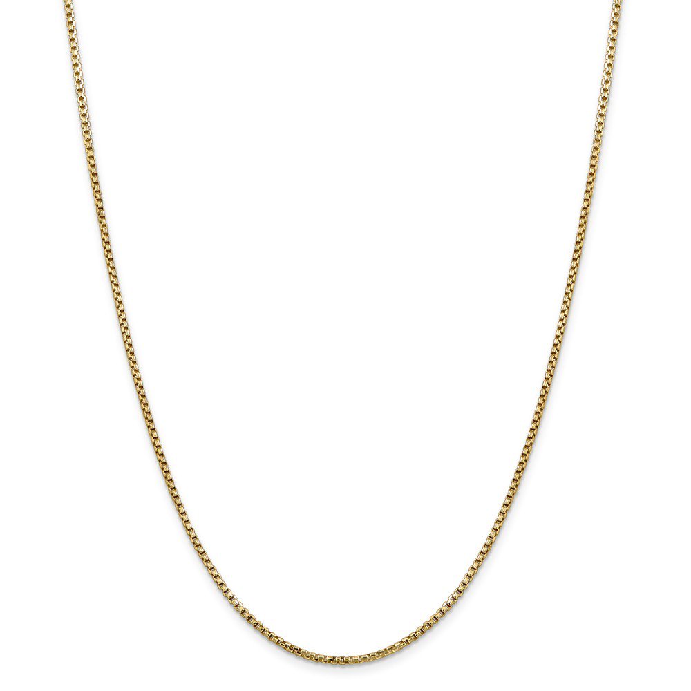 Jewelry 14k Yellow Gold 1.75mm Hollow Round Box Chain Necklace