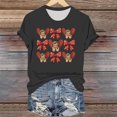 thumbnail image 2 of Hyknon Hauts pour Femmes Été Saint-Valentin Imprimé Manches Courtes Col Rond Haut/chemise Pull Doux Polyvalent pour Sortir, 2 of 4