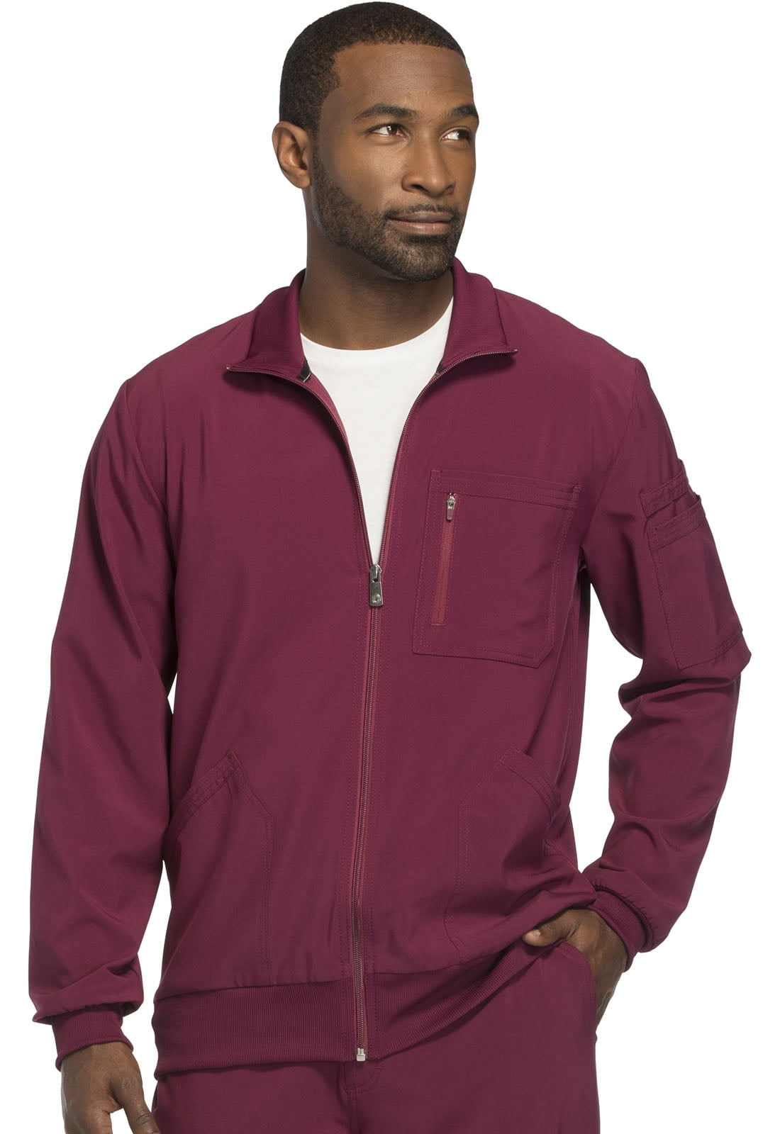 Cherokee Cherokee Infinity Scrubs Jacket for Men Zip Front Plus Size