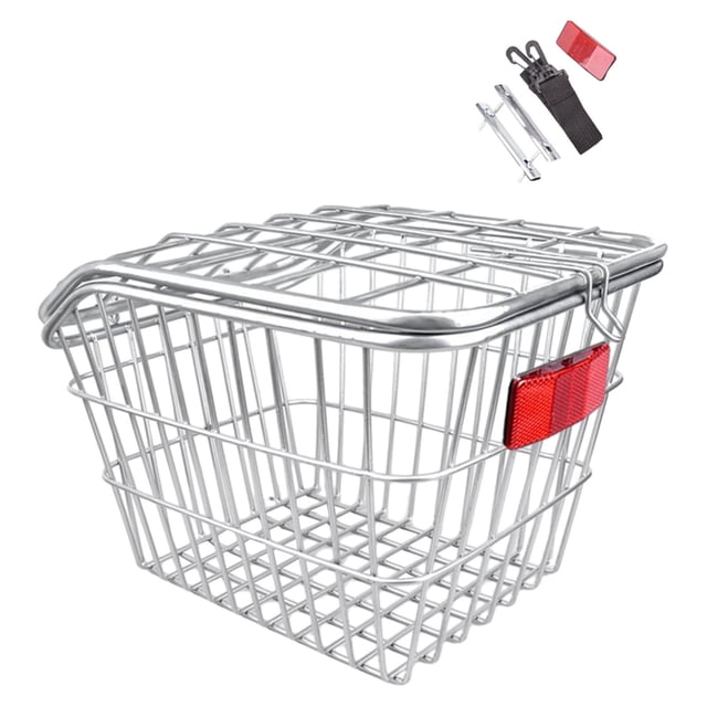 koolsoo Bike Rear Basket Basket for Mountain Road Bikes Most Rear Bike Racks With Lid