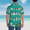 thumbnail image 6 of Fotbe Cartoon Dogs Hawaiian Shirt For Men Unisex Summer Beach Casual Short Sleeve Cotton Linen Button Down Shirts-X-Large, 6 of 9