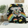 thumbnail image 4 of FCXZI Koalas Rainbows Jigsaw Flannel Blanket Lightweight Multi-Purpose 60*80in, 4 of 7
