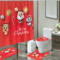 thumbnail image 4 of HomeKingdee 4 Pcs Merry Christmas Shower Curtain Sets with Non-Slip Bathroom Rugs, Lid Toilet Cover, Bath Mat, Shower Curtain Christmas Bathroom Decor, 4 of 4