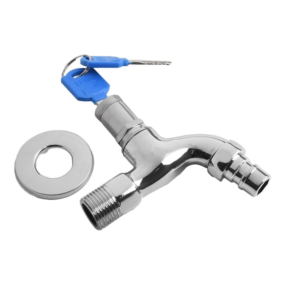 BCLONG 1Pc Anti-theft 1/2" Thread Alloy Sink Tap with key Lock Outdoor Faucet Lockable