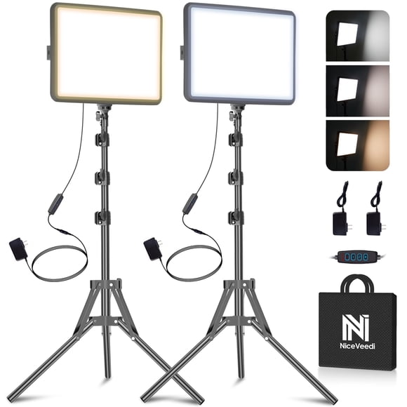 Kit de iluminación para fotografía NiceVeedi, luz LED para video de 25 W x2