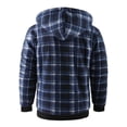 thumbnail image 4 of Mens Flannel Shirt Jacket Sherpa Lined Plaid Full Zip Hoodie Winter Fleece Coat Cotton Outwear for Winter, 4 of 5