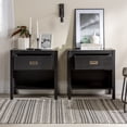 thumbnail image 3 of (Set of 2) Annabelle One Drawer Storage Nightstand by Walker Edison, Black, 3 of 16