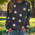 thumbnail image 5 of Craaazy Athletic Shirts for Women Long Sleeve Crew Neck Casual Print Loose Tops Gifts, 5 of 7
