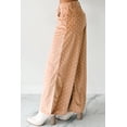 thumbnail image 3 of Women's Khaki Polka Dot Wide Leg Pants – Casual Drawstring Trousers for Daily Wear, XL, 3 of 7