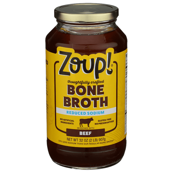 Zoup! Good Really Bone Broth Beef Low Sodium 32 oz (Pack of 6)