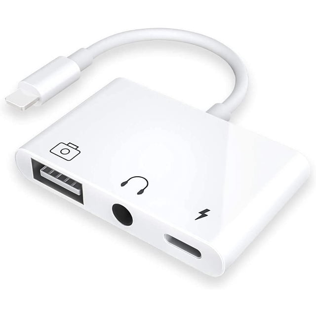USB 3 Camera Adapter,3 in 1 USB Female OTG Adapter with Charging and 3.5mm Headphone Audio Jack Splitter for iPhone/iPad,Support USB Flash Drive,MIDI Keyboard