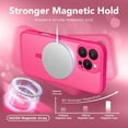 thumbnail image 4 of Magnetic Compatible with iPhone 16 Pro Case, Upgraded [Full Camera Protection] [Compatible with MagSafe] Protective Translucent Matte Women Girl Phone Case Cover, Hot Pink, 4 of 14