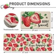 thumbnail image 2 of Spring Summer Strawberry Kitchen Rugs Set of 2, Berry Sweet Fruit Bee Kitchen Mats Decor, Live Happy Seasonal Floor Door Mat Home Decorations - 17x30 and 17x47 Inch, 2 of 5