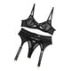 thumbnail image 2 of Gibobby Conjunto ropa interior mujer Body de Camisola Sexy con Cordones y Espalda Abierta con Panel de Malla para Mujer Lencería Sexy de San Valentín Body Encaje(Negro, G), 2 of 5