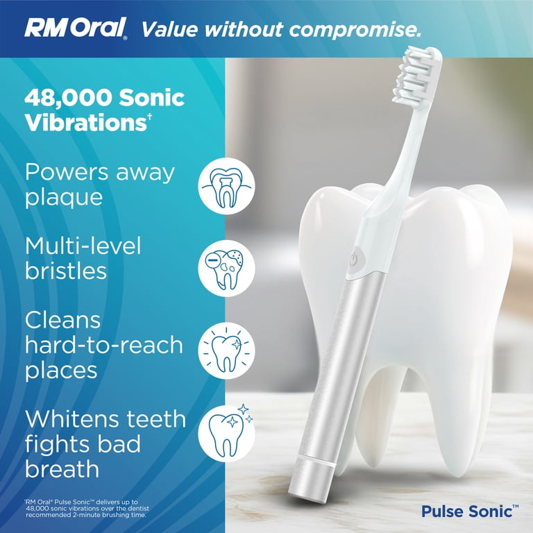 RM Oral Pulse Sonic Powered Toothbrush, Soft - Silver - Walmart.com RM Oral Pulse Sonic Powered Toothbrush, Soft - Silver - Walmart.com