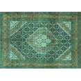 thumbnail image 1 of Ahgly Company Indoor Rectangle Persian Turquoise Blue Traditional Area Rugs, 7' x 9', 1 of 4