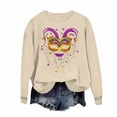 thumbnail image 6 of Craaazy Mardi Gras Clothing for Women Round Neck Long Sleeve Carnival Shirts Gifts, 6 of 6