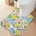 thumbnail image 2 of Yayeee Bath Rug for Bathroom Floor Non Slip Rectangle Fluffy Soft Absorbent Mat, 16"x24", Blue Floral Wave, 2 of 7