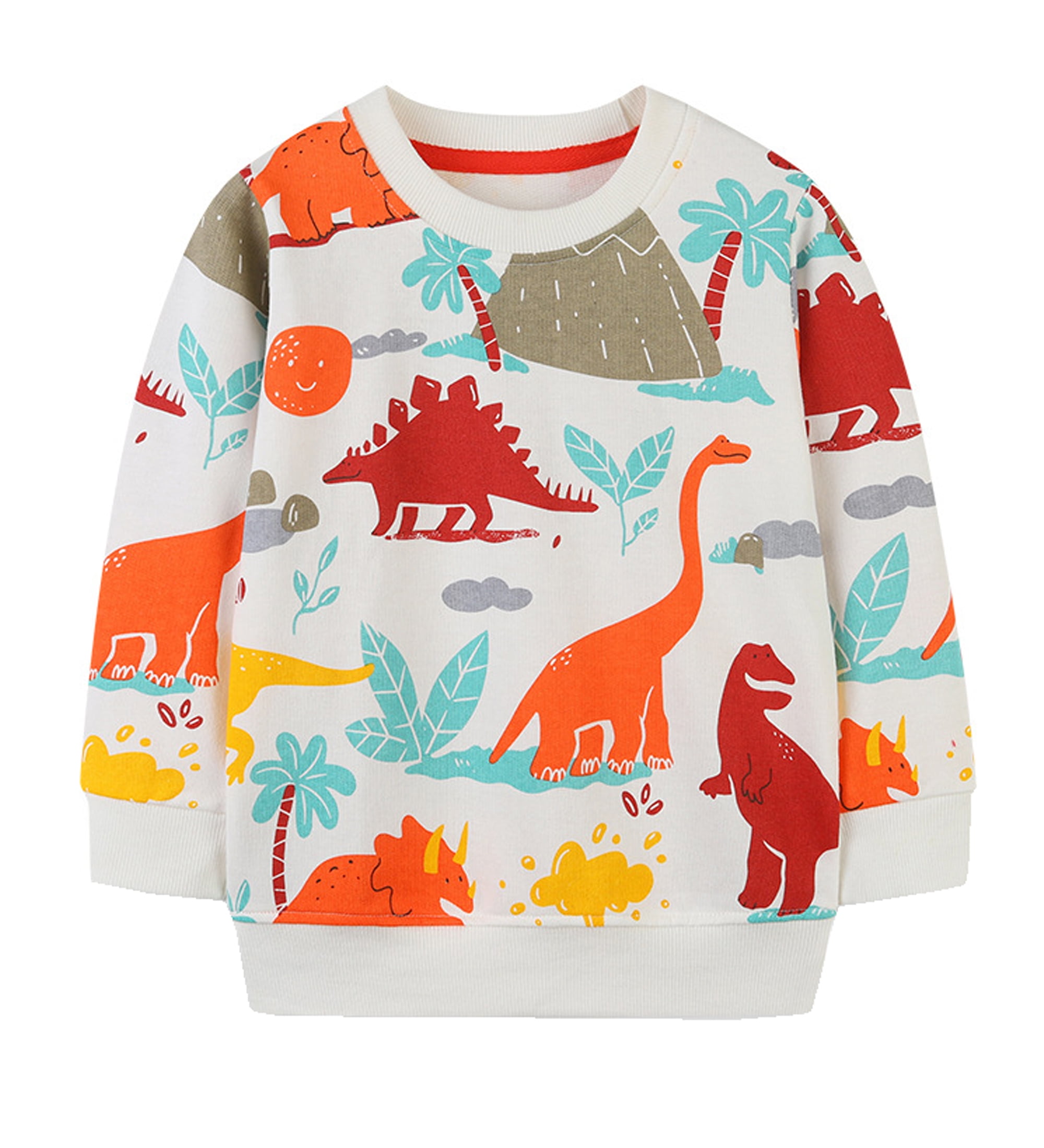 Caerling Boys Sweater Sweatshirt Top Long Sleeve Dinosaur Warm Pullover for Kids 2-7 Years 