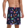 thumbnail image 2 of Wukai Space Dinosaur Men’s Short Pajama Pants With Pockets Soft Sleep Pj Shorts for Men-Small, 2 of 6
