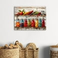 thumbnail image 4 of AEFER Colorful Kitchen Wall Decor Mason Jar Canvas Wall Art Farmhouse Spices Food Prints Pictures Rustic Still Life Painting Vintage Vegetables Poster Artwork Frame: 11x14inch(28x36cm), 4 of 6