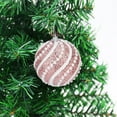 thumbnail image 4 of Pink Christmas Tree Ornaments 8cm - 2PC Glitter Snowball Decor with Bead Accents, Shatterproof Plastic Hanging Pendants for Holiday Decorating, 4 of 6