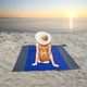 thumbnail image 5 of Manta de playa resistente a la arena, impermeable, portátil, para pícnic, viajes, camping, senderismo, ligera, esencial para la playa, para toda la familia, de nailon, azul, 140 x 198 cm, 5 of 6