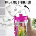 thumbnail image 6 of Zulay Kitchen 34 oz Large, Leakproof Fruit Infuser Water Bottle with Anti-Slip Grip - Men and Women's Ideal Fitness Gift Or For Gym, Camping, and Travel - Flamingo Pink, 6 of 8