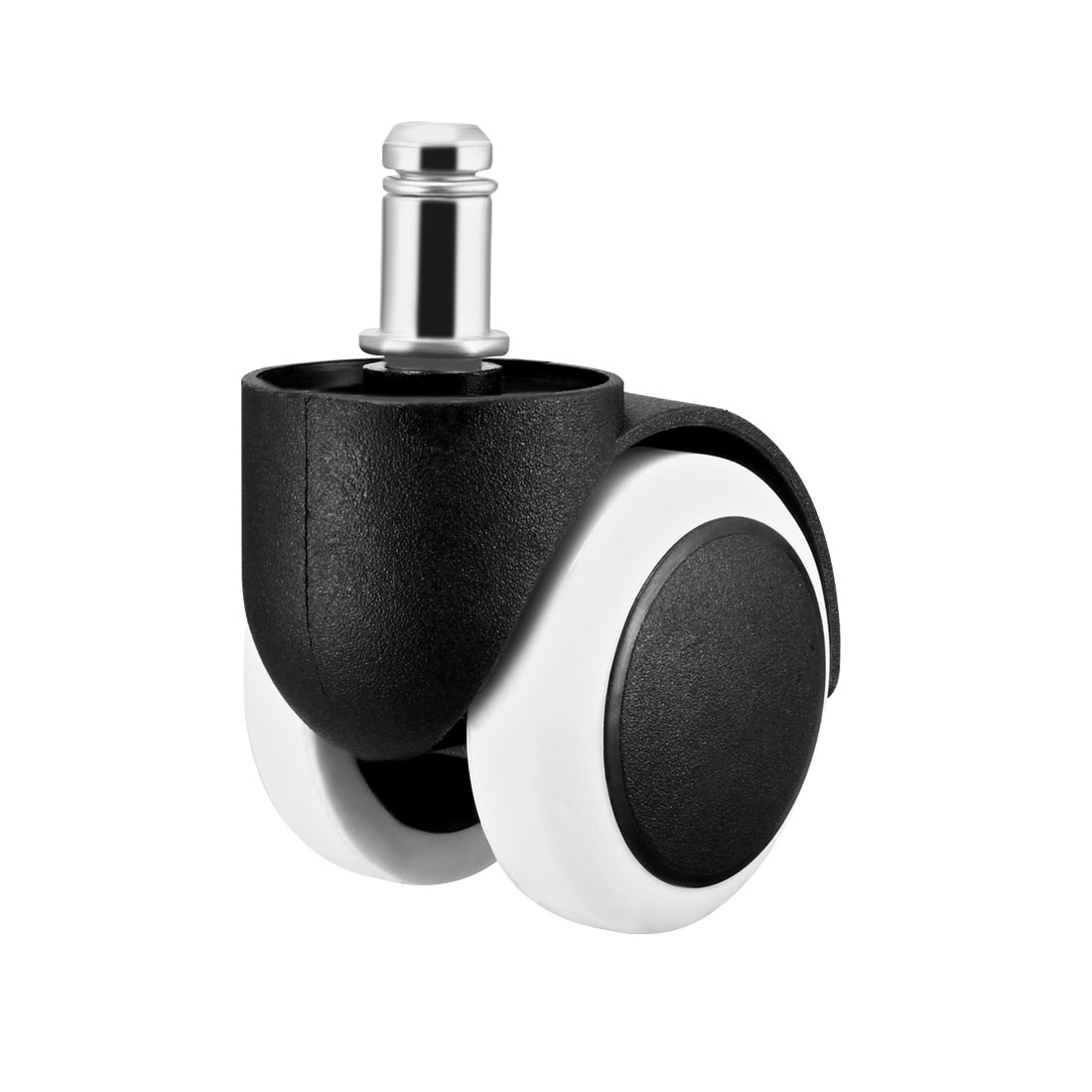Office Chair Casters Wheels 2 Inch PU Wheel 11mm Stem Swivel Caster White, 5 Pcs