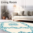 thumbnail image 2 of ODIKA 2'x3' Machine Washable Non-Slip Area Rug, Boho Chic Scrollwork Ornamental Exquisite High Traffic Rug, Blue, 666138, 2 of 7