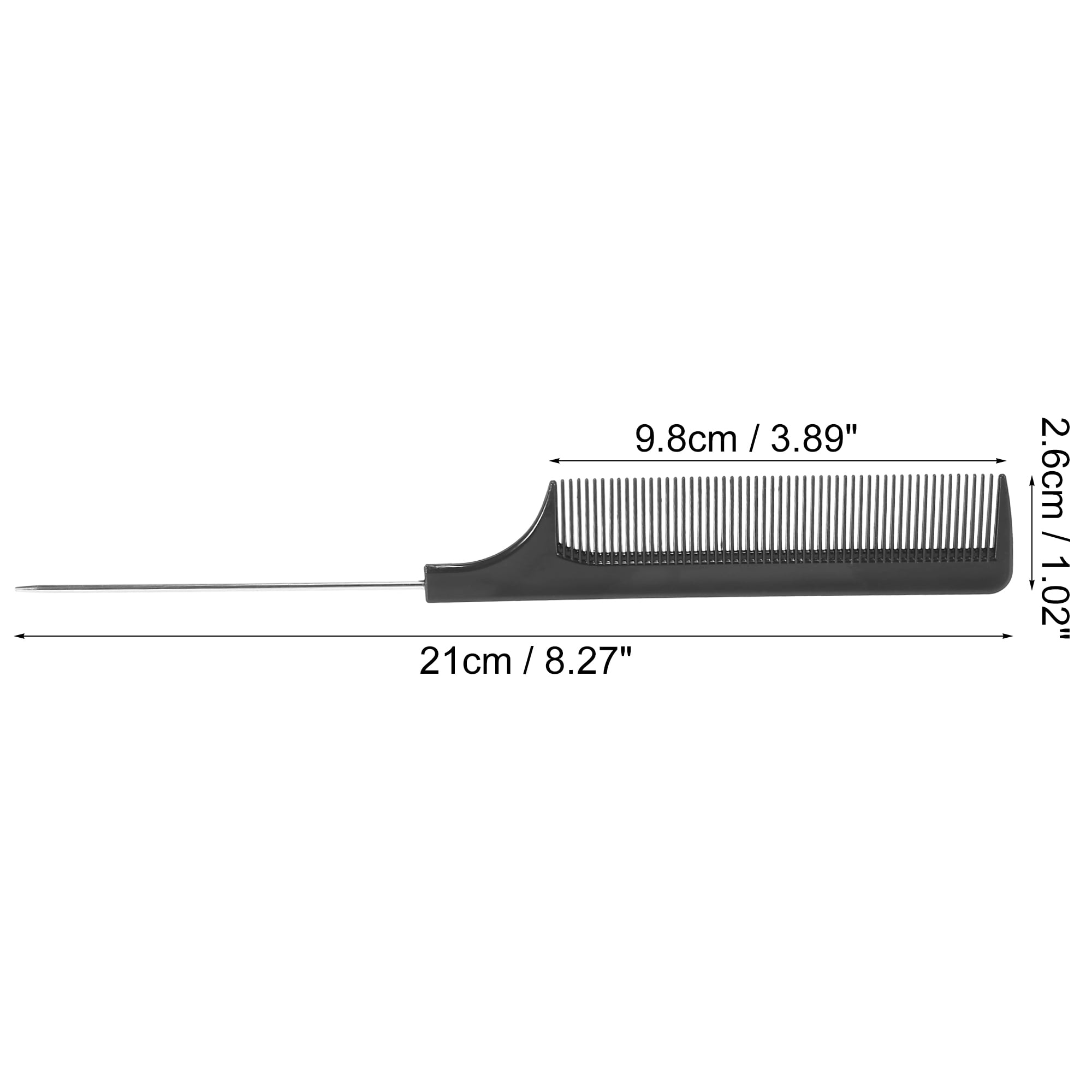 Unique Bargains Pin Tail Comb for Curly Hair Wet Long Thick Wavy Hair Steel Handle