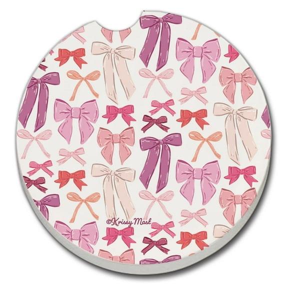 Thirstystone "Mixed Bows" Single Absorbent Stone Car Coaster