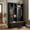 Black, variant on Farmhouse 4-in-1 Hall Tree with Storage Bench, Versatile Coat Rack with 2 Drawers, Entryway Organizer with 6 Hooks for Hallway, Living Room