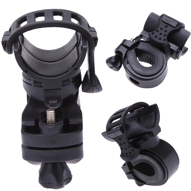 Miangastore Adjustable Belt 360 Degree Rotatable Clamp Flashlight LED Torch Light Holder (Black)