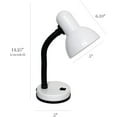 thumbnail image 6 of Simple Designs LD1003-WHT Basic Metal Desk Lamp with Flexible Hose Neck for Office, Living Room, Bedroom, College Dorm, Bookshelf, White (Pack of 1), 6 of 6