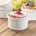 thumbnail image 2 of JoyJolt White Embossed Porcelain Ramekins - 8 oz- Set of 4 Crème Brulee Ramekins, 2 of 7