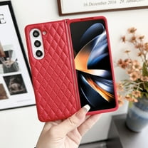 Allytech Galaxy Z Fold 5 Case, Luxury PU Leather Back Cover Shockproof Anti-Scratch Slim Fit Lightweight Phone Case for Samsung Galaxy Z Fold 5 - Red